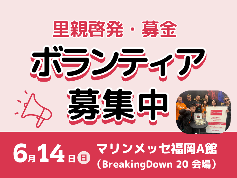 ボランティア募集のご案内【BREAKING DOWN20】